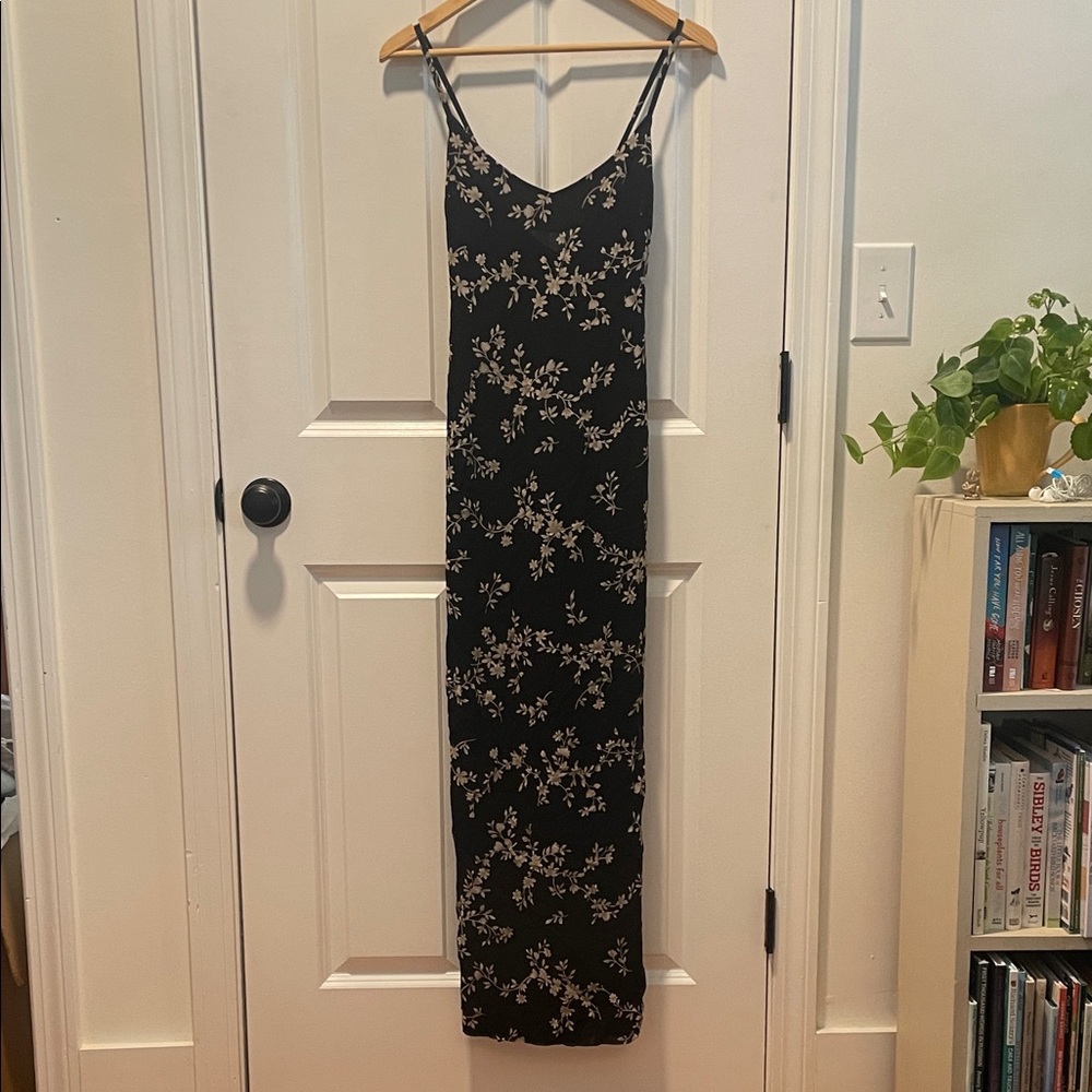 NWT Jones New York Black Enchanted Evening Floral Maxi Dress Size 6P